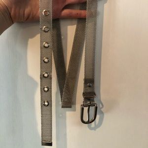 Silver metal belt